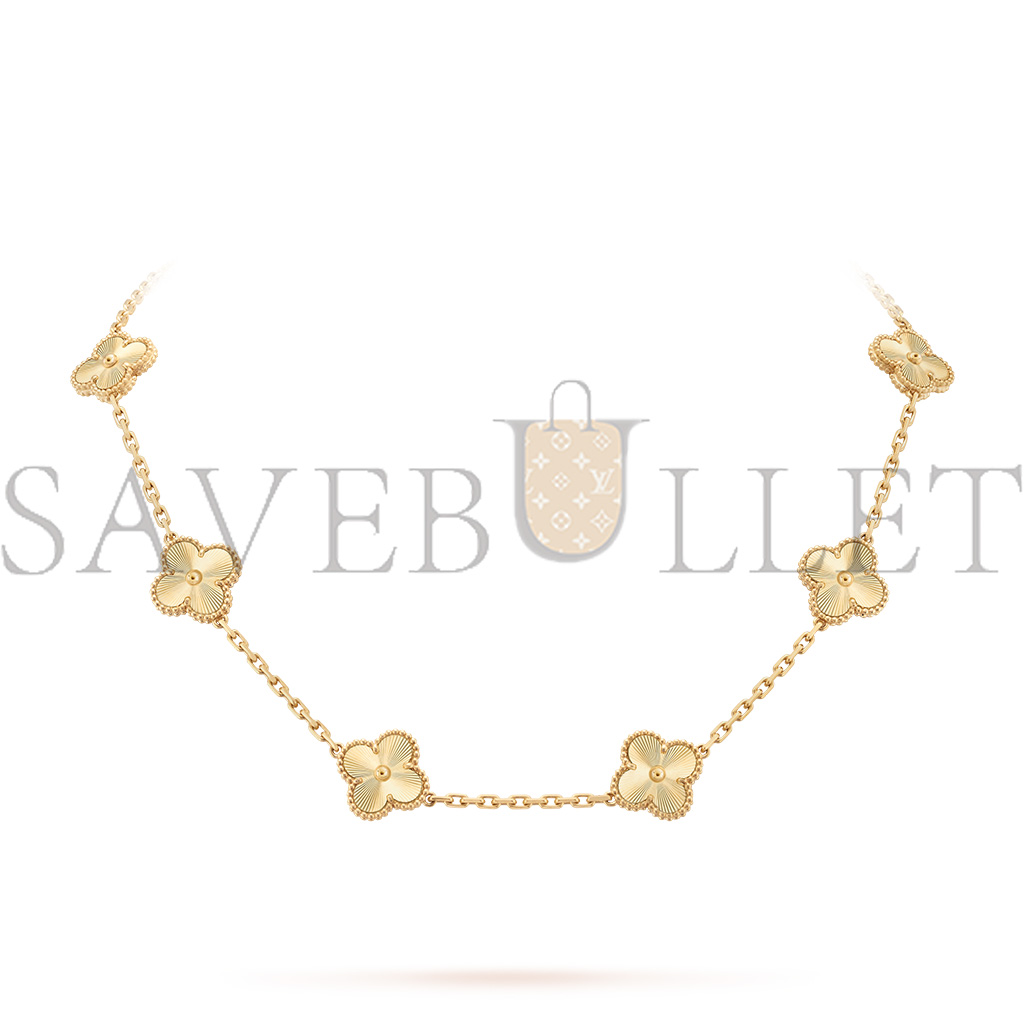 V*N CL*F arpels vintage alhambra necklace, 10 motifs - yellow gold  vcarp3jj00